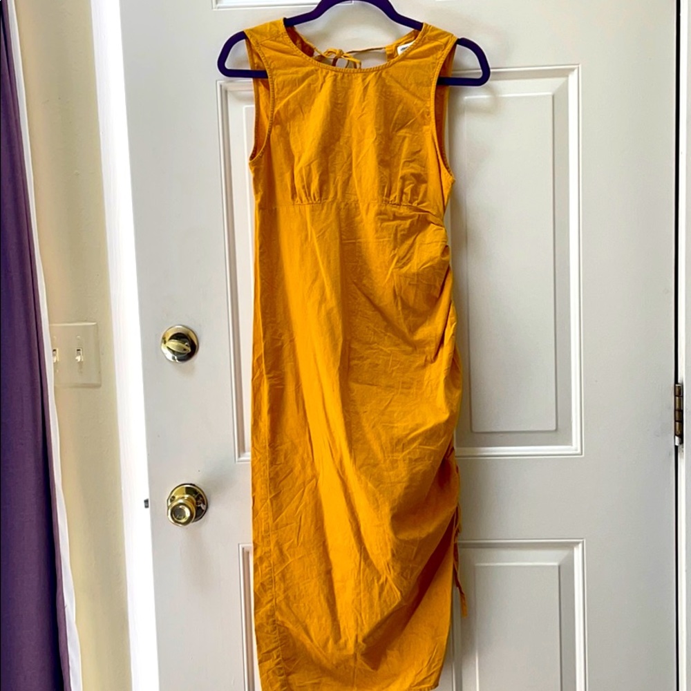 Yellow cinched dress
